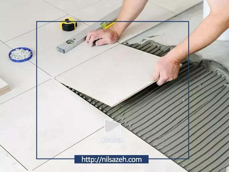 نصب سرامیک کف با سیمان سفید
